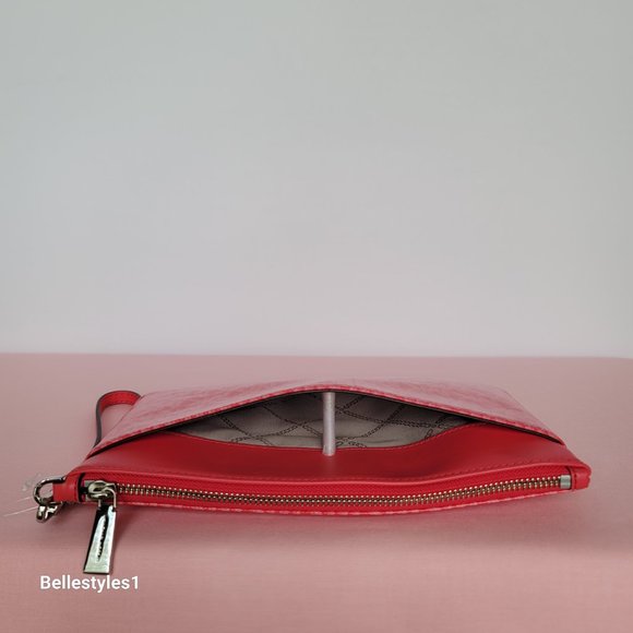 MICHAEL KORS Signature Logo Jet Set Large Top Zip Pouch/Wristlet- Geranium ⭐ - Picture 9 of 16